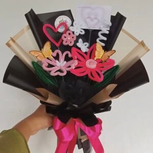 Midi Black Charm Flowers